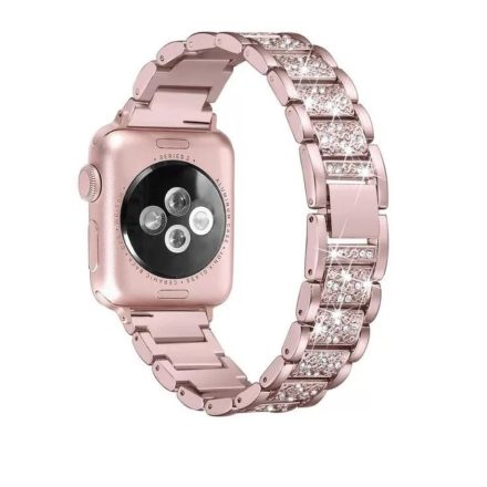 Apple Watch rosegold strasszköves fém szíj 38/40/41/42 (series10)mm