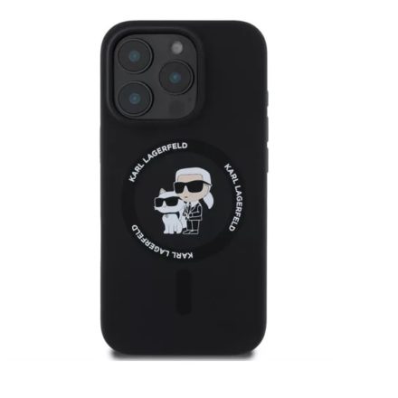 Karl Lagerfeld iPhone 16 Pro MagSafe fekete Szilikon tok