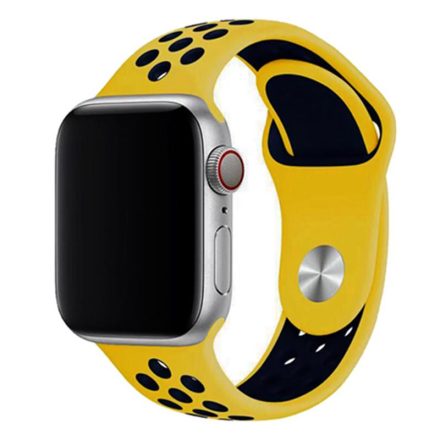 Apple Watch sárga-sötétkék sport szilikon szíj 38/40/41mm