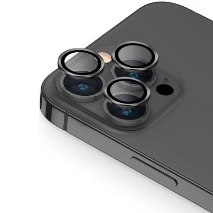  Applikátoros fekete kamera védő 9H iPhone 13 Pro, 13 Pro Max