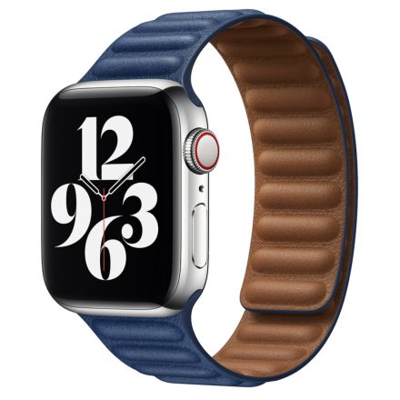 Apple Watch kék bőr szíj 42/44/45/46/49mm