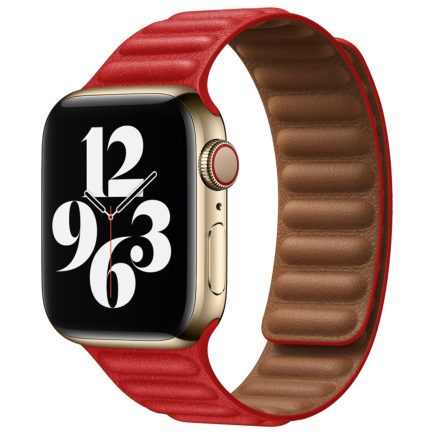 Apple Watch piros bőr szíj 42/44/45/46/49mm